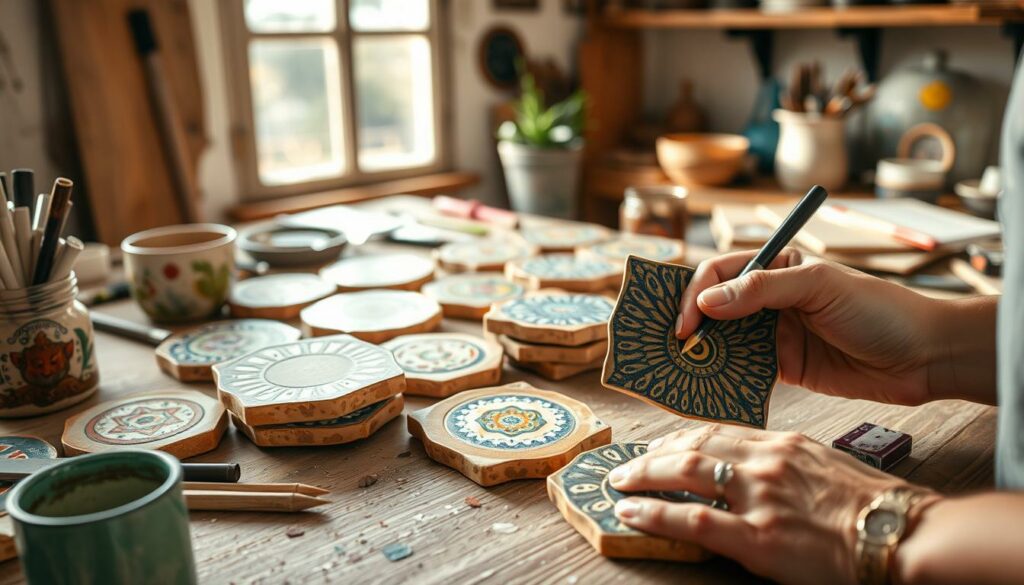 DIY Fliesenuntersetzer Herstellung