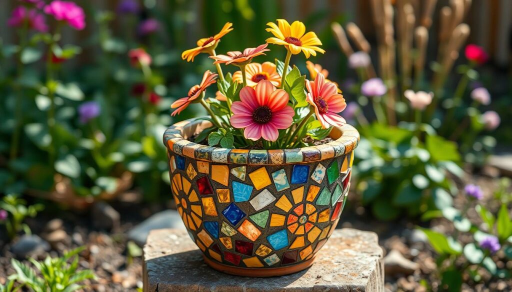 Fliesen-Upcycling Blumentopf