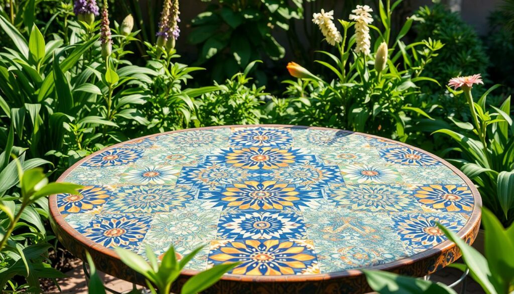 Gartentisch Fliesen Design