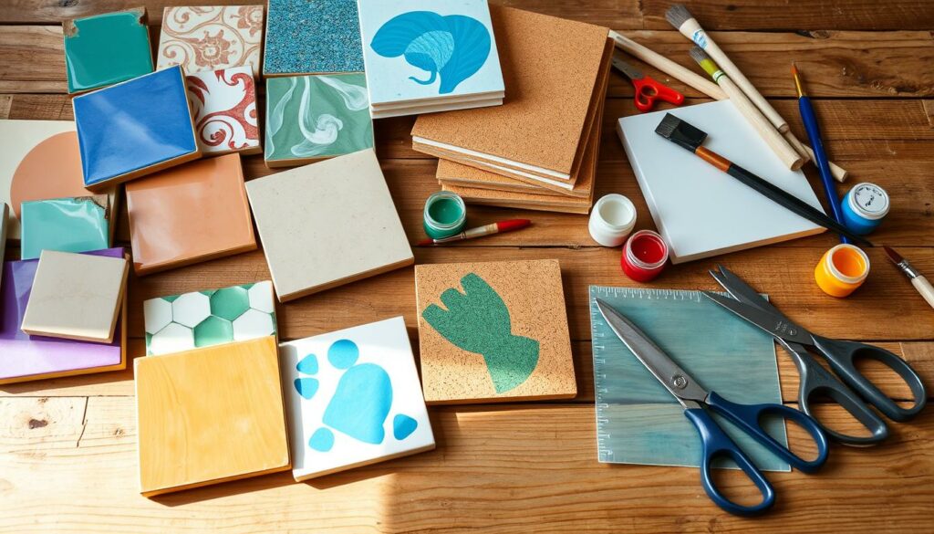 Materialien für Fliesenuntersetzer