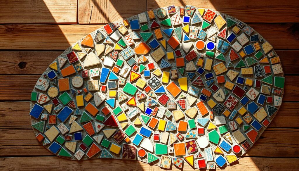 Mosaik-Kunstwerk aus Fliesen