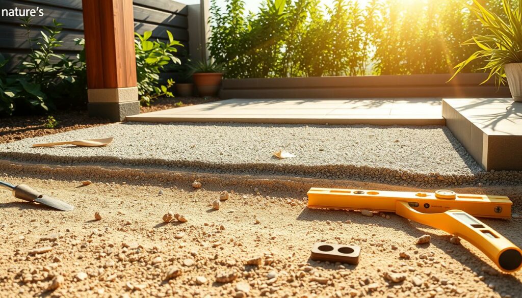 Terrassenbau Untergrundvorbereitung