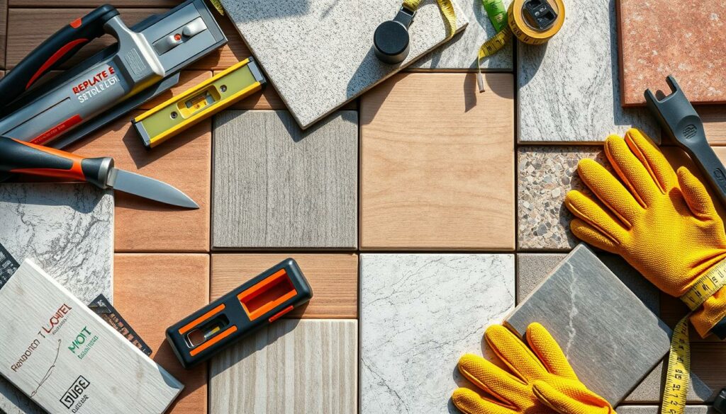 Werkzeuge für Terrassenbaumaterialien