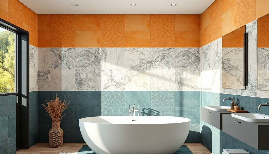 Zweifarbige Wandfliesen Design